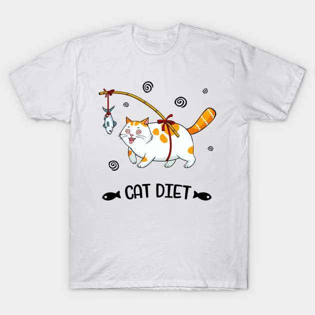 Fat Cats Diet Cat Lover Fun T-Shirt by Foxxy Merch